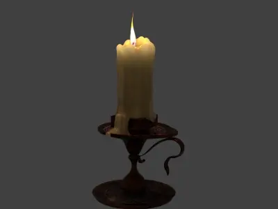 small hand held candle holder 3D model