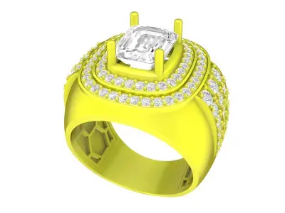 7043 Luxury Korean  Diamond Bussiness Men Ring 3D print model