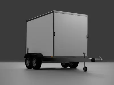 Car Trailer closed Koffer PKW Anhanger 3D model