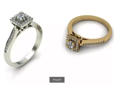 15 PCS Printable Models Jewelry Gold 3D Model Pack