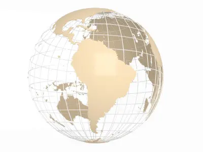 Globe News Skeleton Khaki Color 3D model