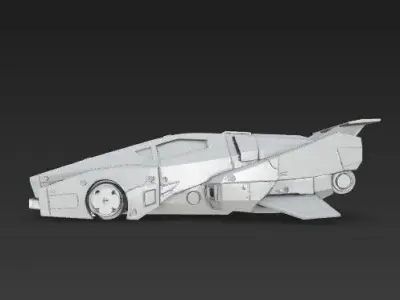 3D Printable Sci Fi Racing Hover Car Model 3D print model