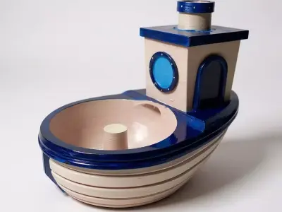 Benchy boat spiral washing bowl for kitchen 3D print model