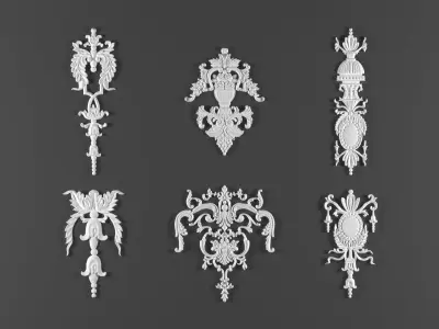 6 ornamental classic decoration 3d model kitbash vol 43 3D model