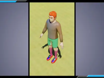 Stylized Football-Soccer Player Low-Poly Base Character Low-poly 3D model