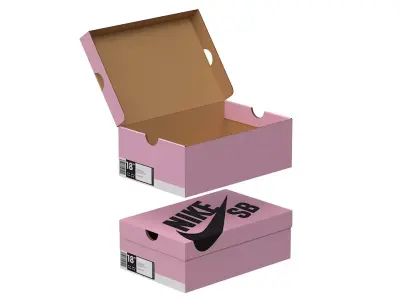 Nike Shoe Box PBR 16 Low-poly 3D model