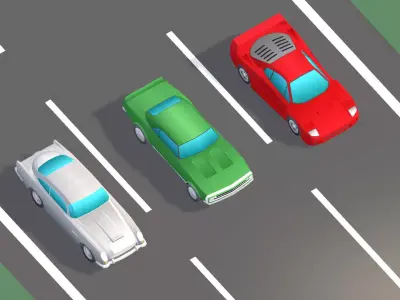 Low Poly Sports Car Pack Low-poly 3D model