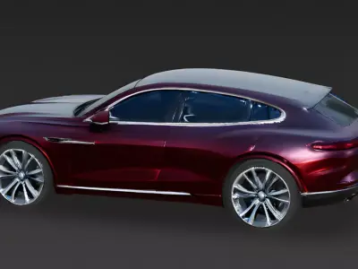 Luxury Maroon SUV Concept 3D Model Low-poly 3D model