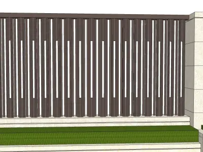 Classical boundary wall in beige sketchup model 3D model