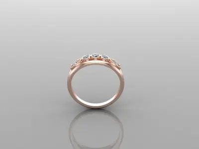Solitaire Ring Version 1 SR57 3D model