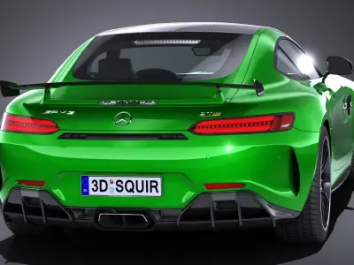 LowPoly Mercedes AMG GT R 2017 Low-poly 3D model