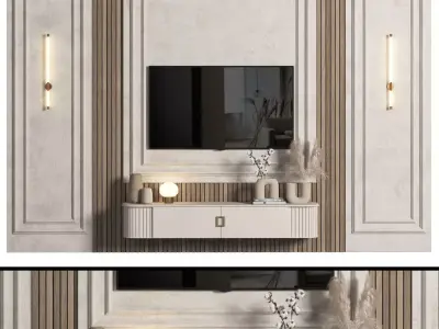 TVWALL022 tv wall unit 3D model