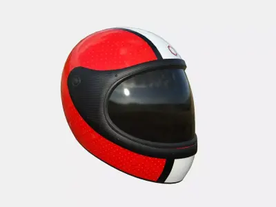 Cartoon Helmet Kart A01 Red - Character Design Low-poly 3D model