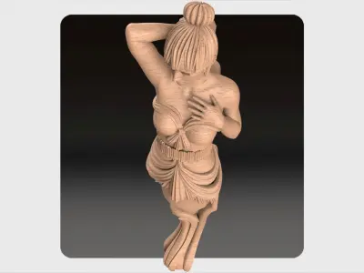 Carved decor ornament for cnc 02 3D model