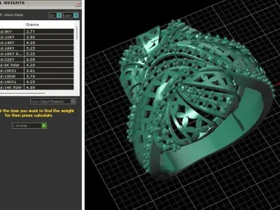 STL 3DM Women Ring Womens Ring Diamonds With Stone Model DP1909 3D print model