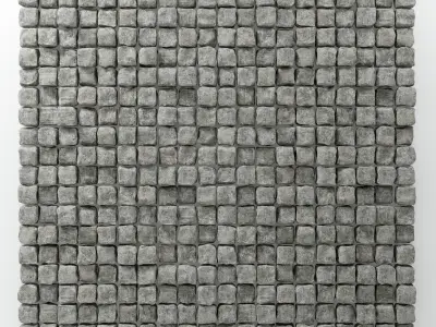 Stone cube granite panel n1 3D model