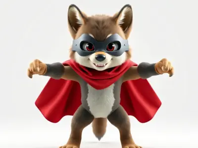 Heroic Wolf Cub Rigged and Animated D Character Model Low-poly 3D model