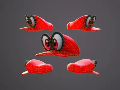 Man hat Mario Odyssey  character game ready low poly Low-poly 3D model