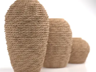 HandWoven Seagrass Vase 3D model