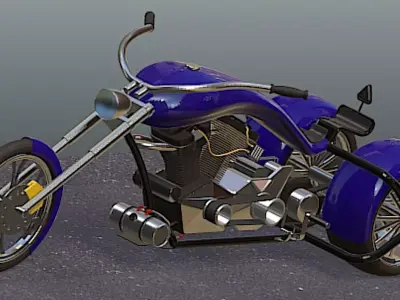 Harley Davison custom street Trike- High Poly 3D model
