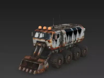 Corrupted Industrial Waste Rover 3D Model Low-poly 3D model