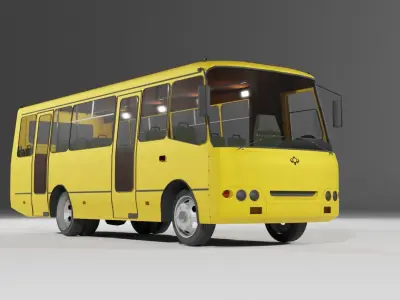 City bus of Ukraine Bogdan Low-poly 3D model