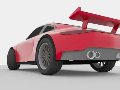 Low Poly Porsche 911 Carrera Aerokit 2019 Sports Car Low-poly 3D model