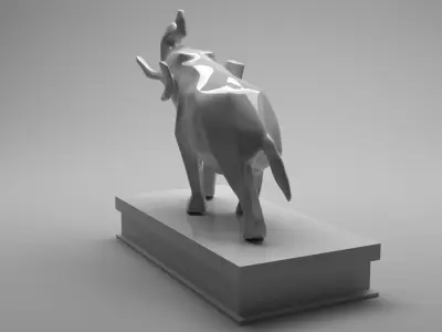 Elephant Low Poly  Low-poly 3D model