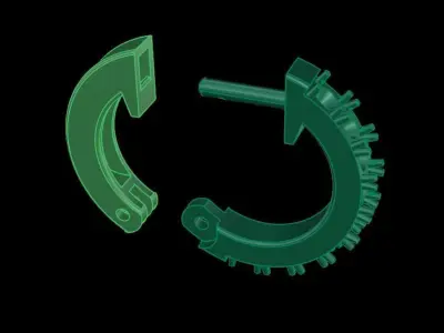 Mid Size Diamond Hoop Earring 2MM 3D print model