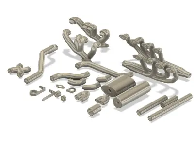 3d printable adaptable scale exhaust system 3D print model