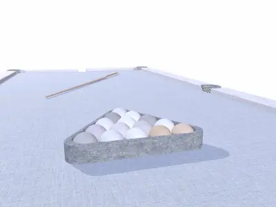 Pool Table Low-poly 3D model