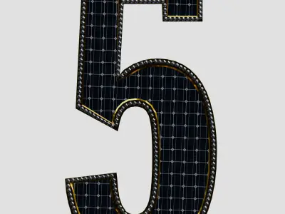 Solar Panel Number - 5 3D model