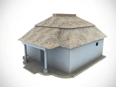 Old Village House Low-poly 3D model