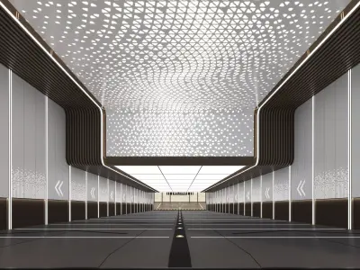 Modern Luxury Car Park - Garage Low-poly 3D model