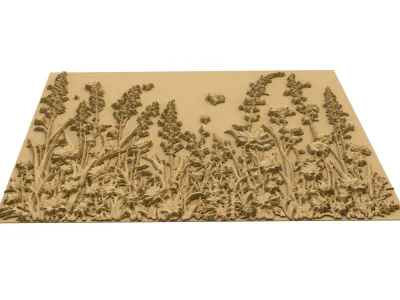 modern panel wall decor set wall relief mural CNC 103 3D model
