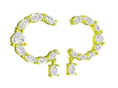 A7755 Luxury Diamond Stud Earrings 3D Model 3D print model