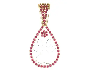 CAT PAW PENDANT 3D PRINTABLE MODEL  3D print model