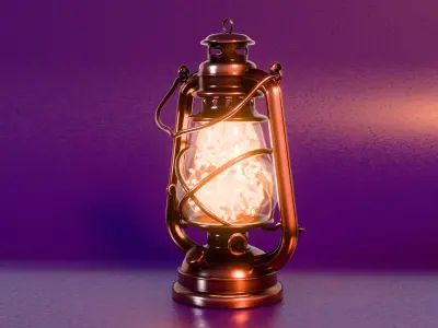 Christmas Lantern with Fairy Lights 3D model