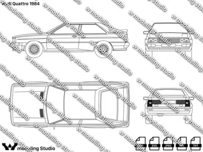 Audi Quattro 1984 blueprint Texture