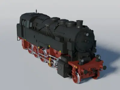  Historical German BR95 steam engine 3D model