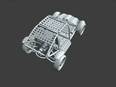 Buggy Car - Desert Vehicle - Post Apocalyptic 3D model