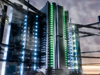 sci-fi building Free 3D model