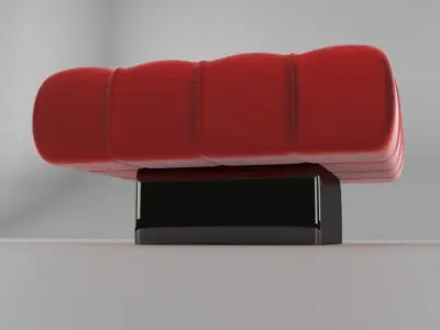 Leather Ottoman 3D model Free 3D model