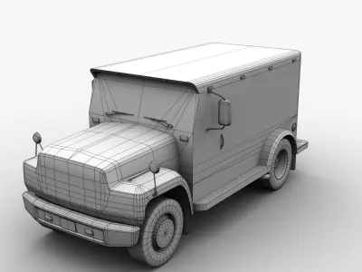 Bank Truck Lowpoly Low-poly 3D model