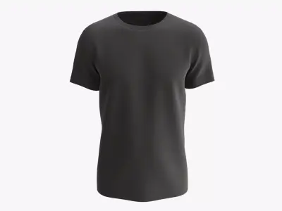T-shirt for Men Mockup 01 Cotton Black 3D model