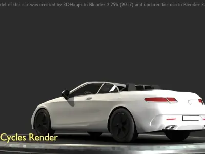 City Car 21 Upper Class Convertible Open Type-A White  Low-poly 3D model