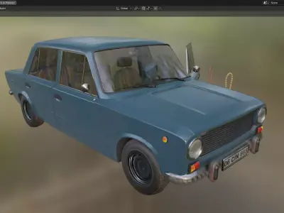 Fia-T 124 Low-poly 3D model