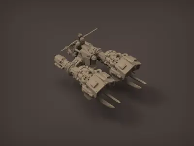 Twin Engine Jetbike with Rider 3D print model