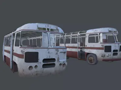 Old Bus Low-poly 3D model