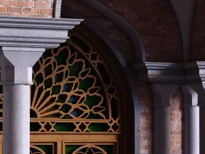 arabic exterior facade element set 811 Low-poly 3D model